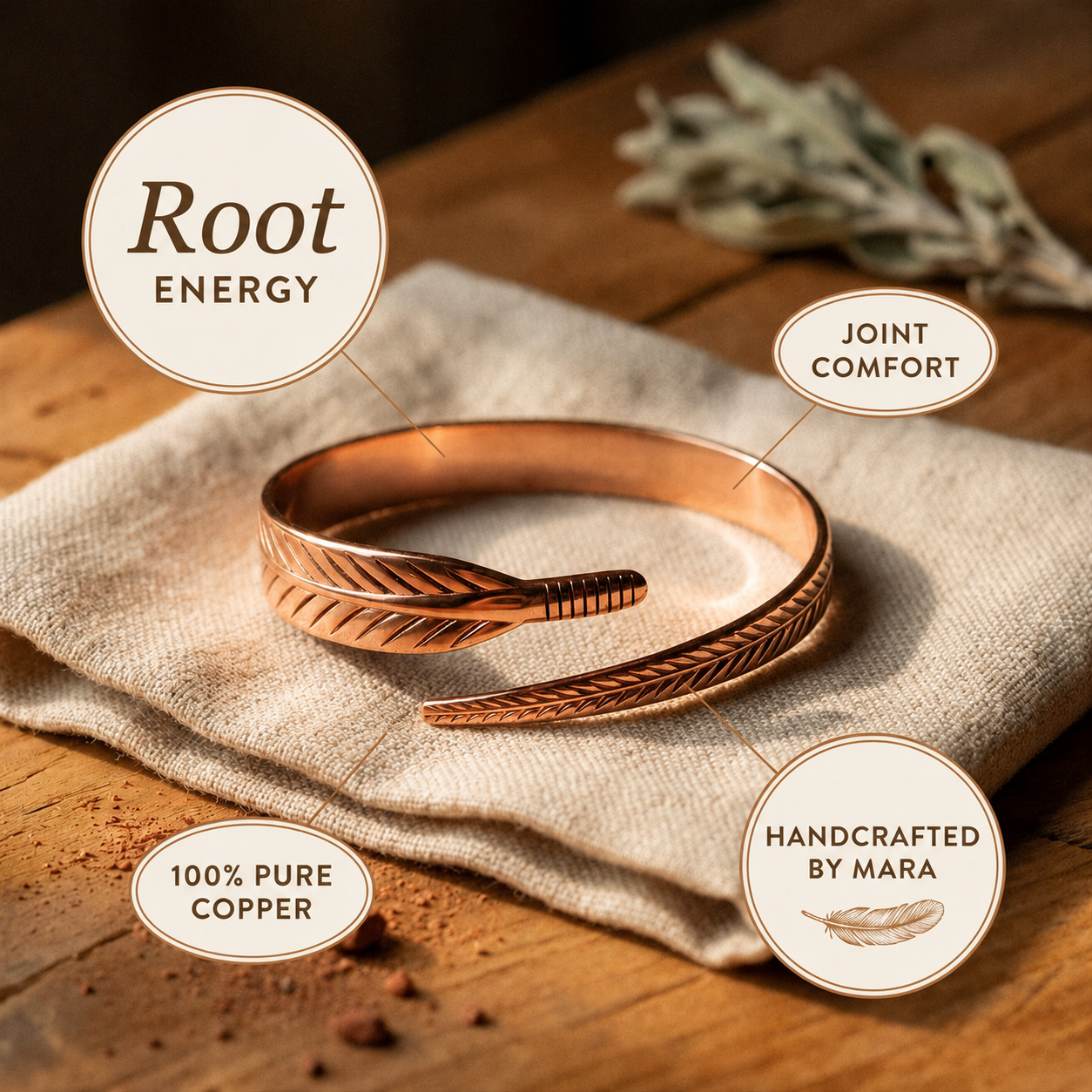 Elsie's Root Copper Bracelet