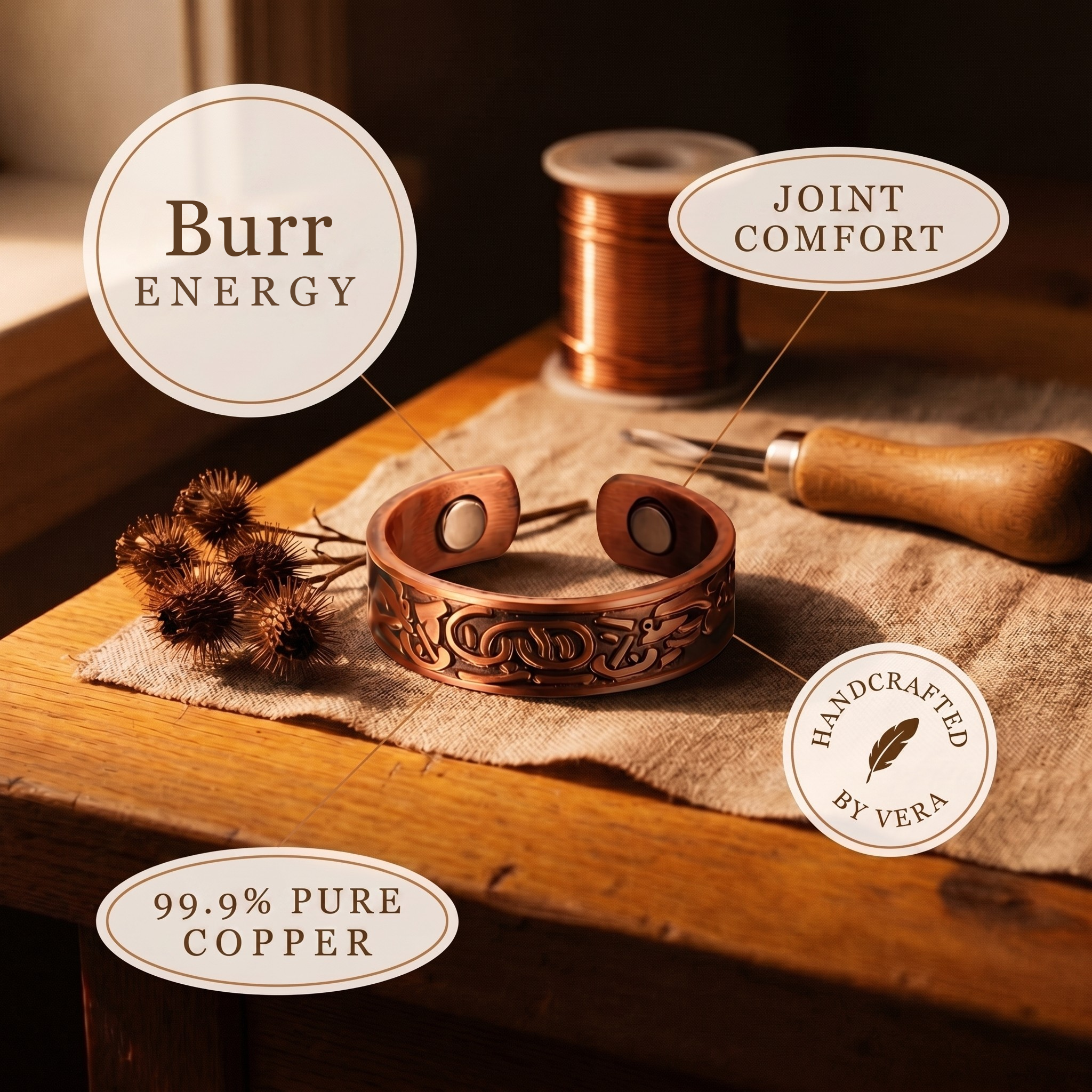 Elsie's Burr Copper Ring