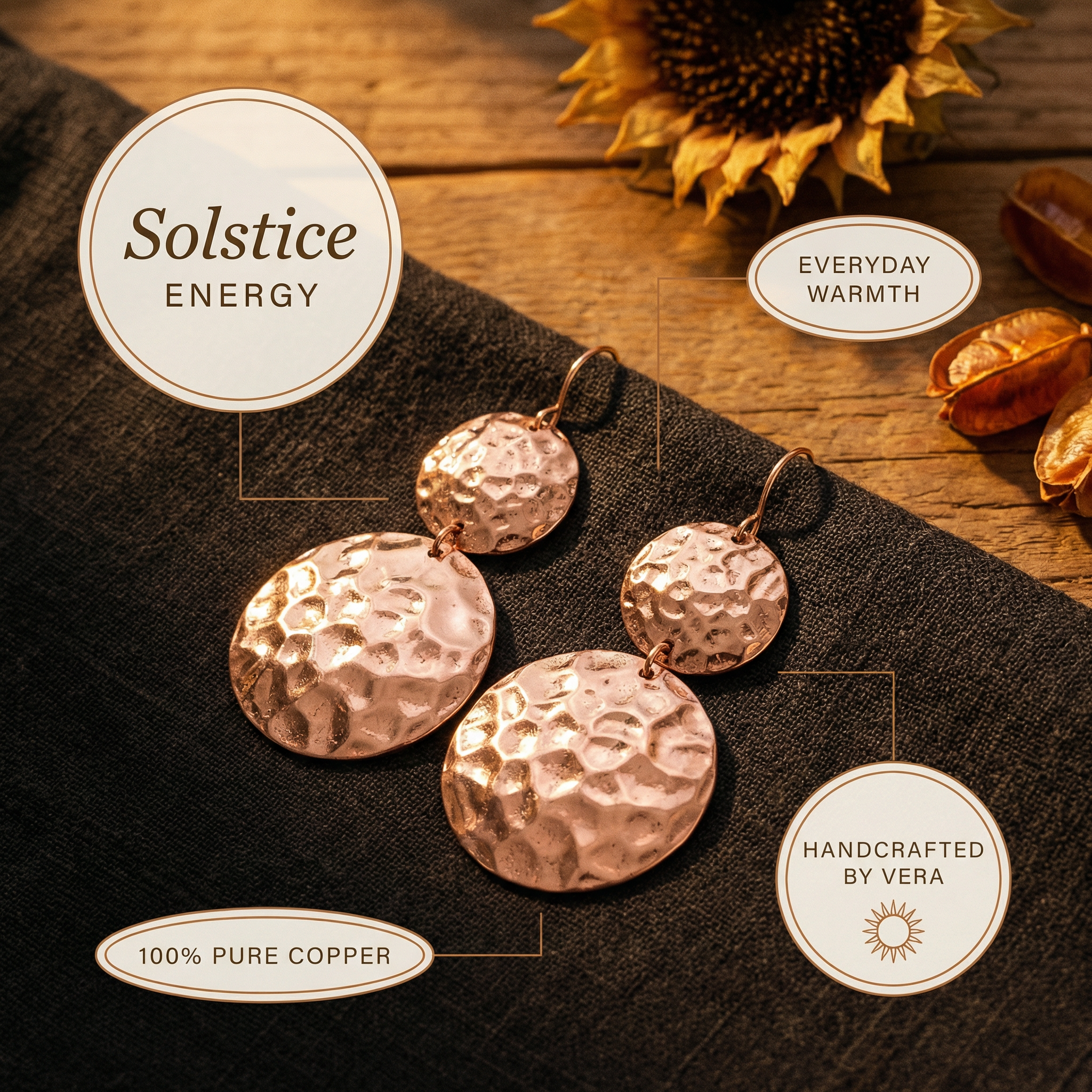 Elsie's Solstice Copper Earrings