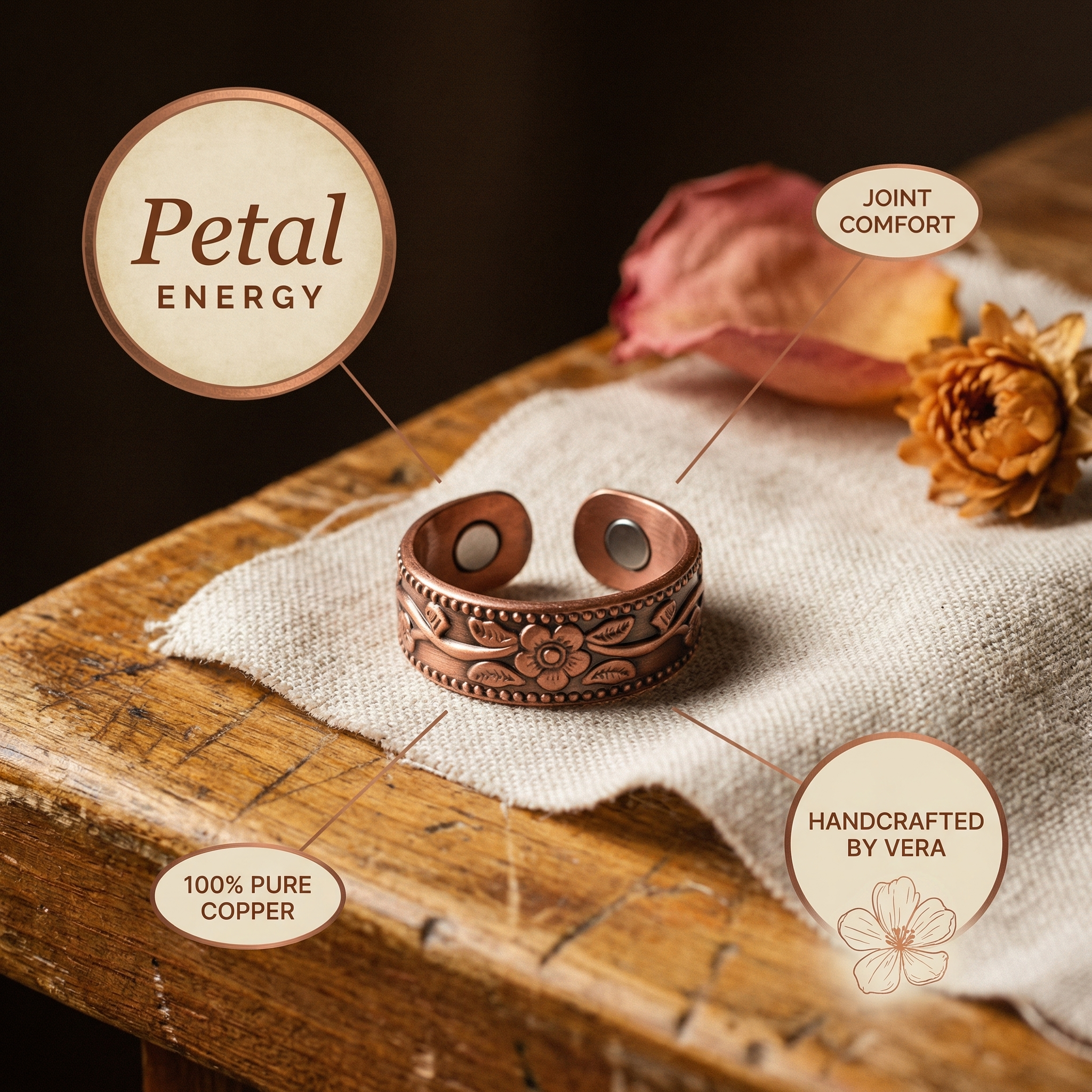 Elsie's Petal Copper Ring
