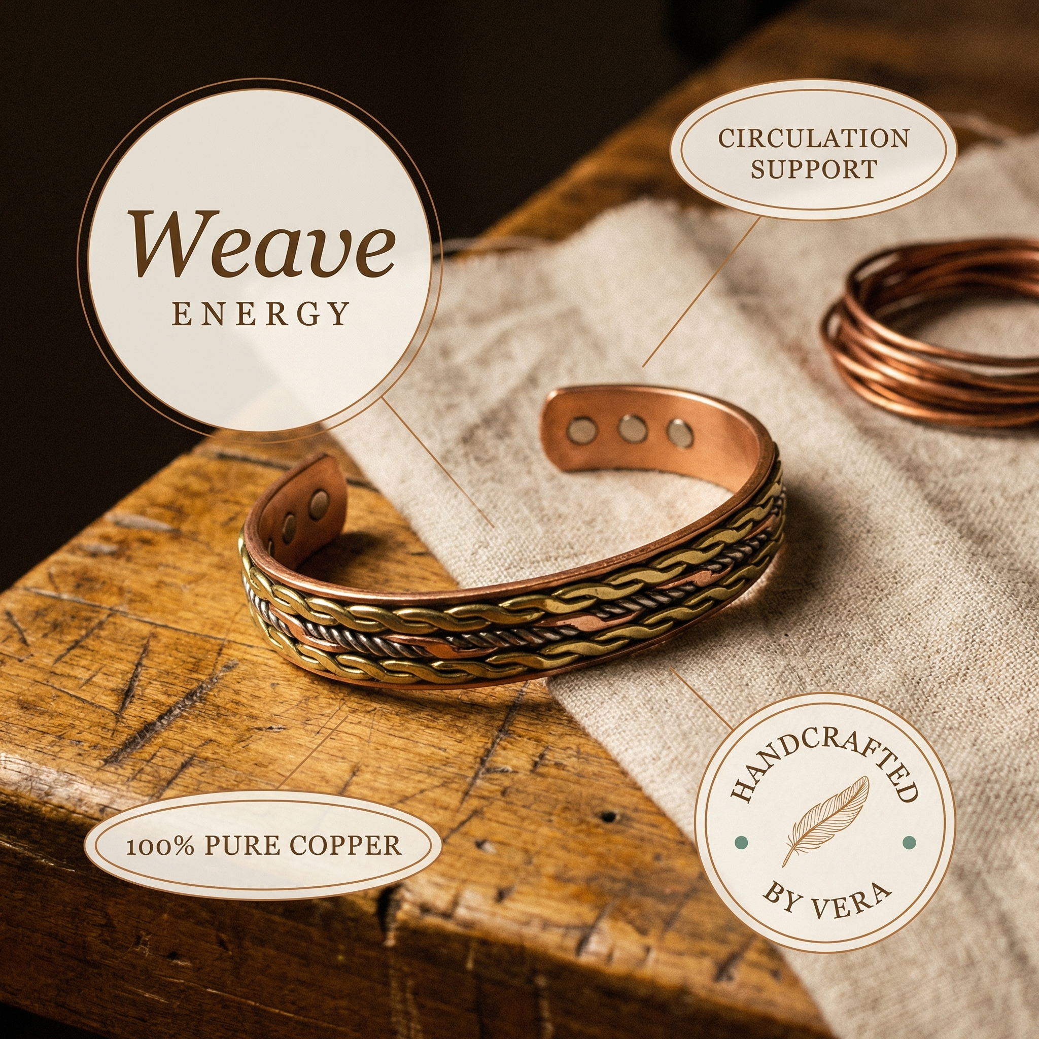 Elsie's Weave Copper Bracelet