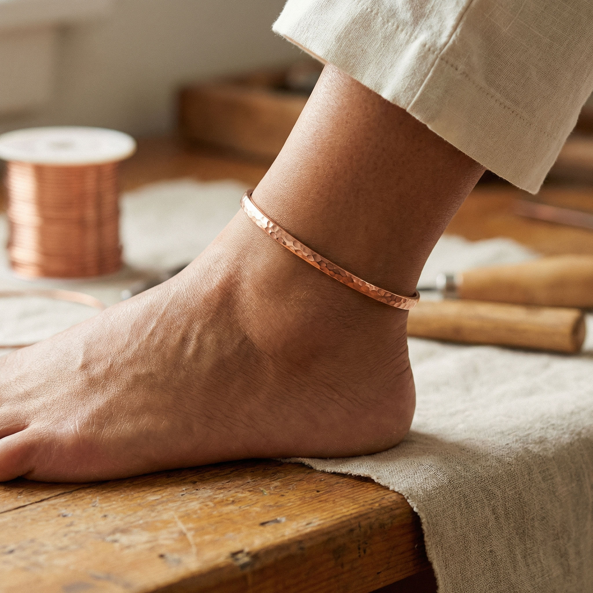 Elsie's Sand Copper Anklet