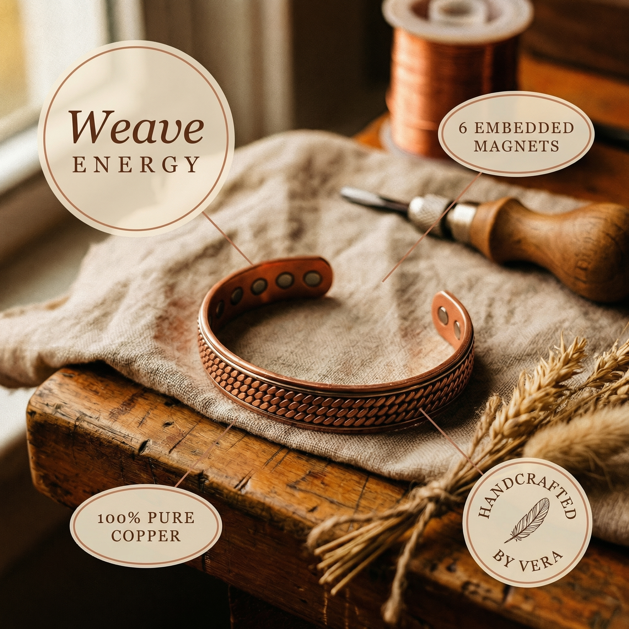 Elsie's Wave Copper Bracelet