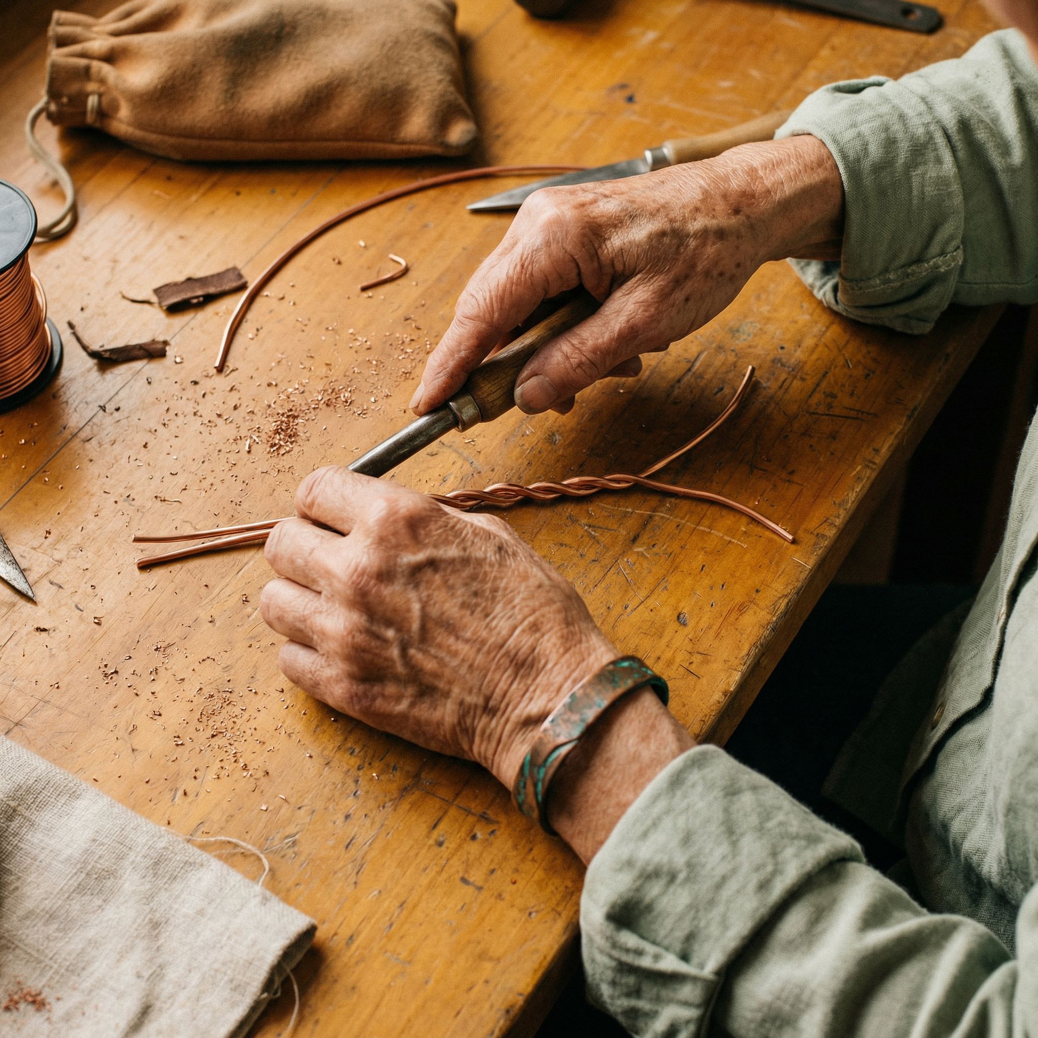 Elsie's Seam Copper Bracelet