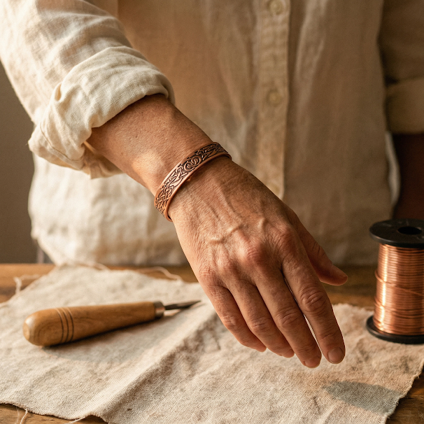 Elsie's Moss Copper Bracelet
