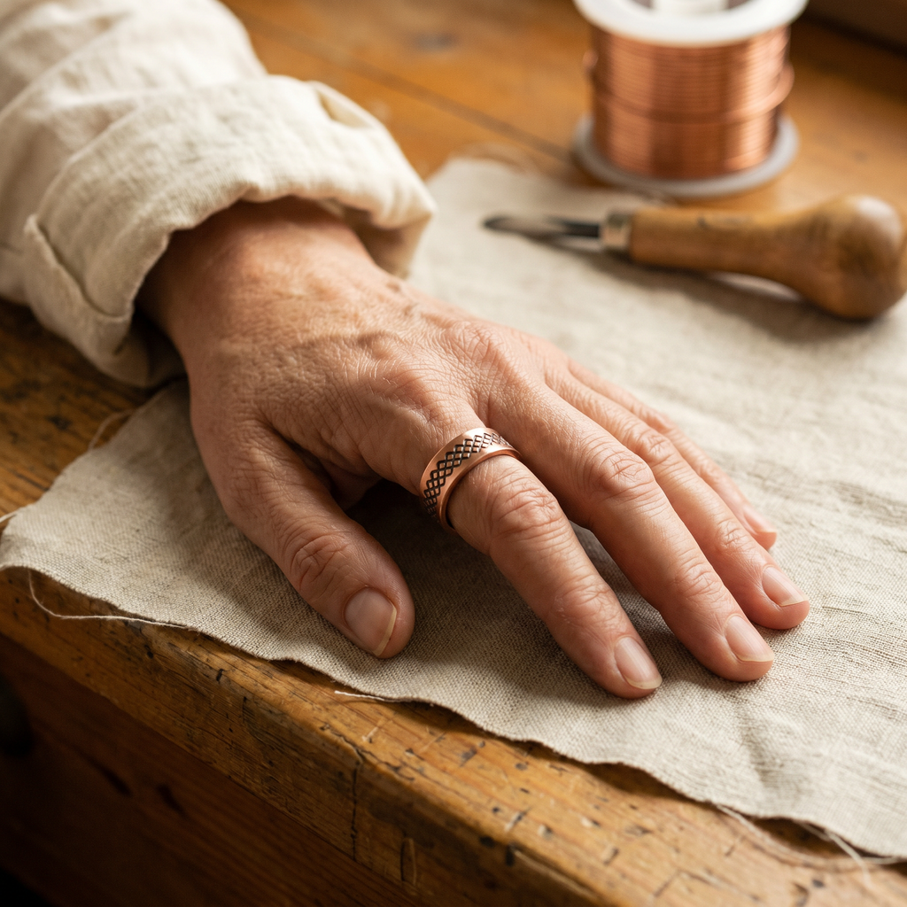 Elsie's Grid Copper Ring