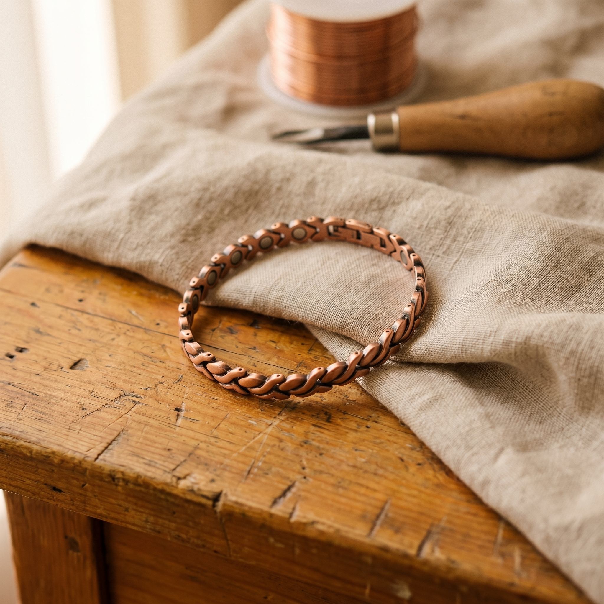 Elsie's Dune Copper Anklet