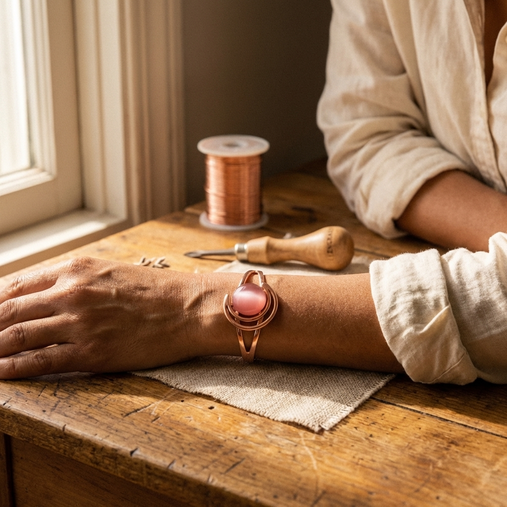 Elsie's Sphere Pink Copper Bracelet