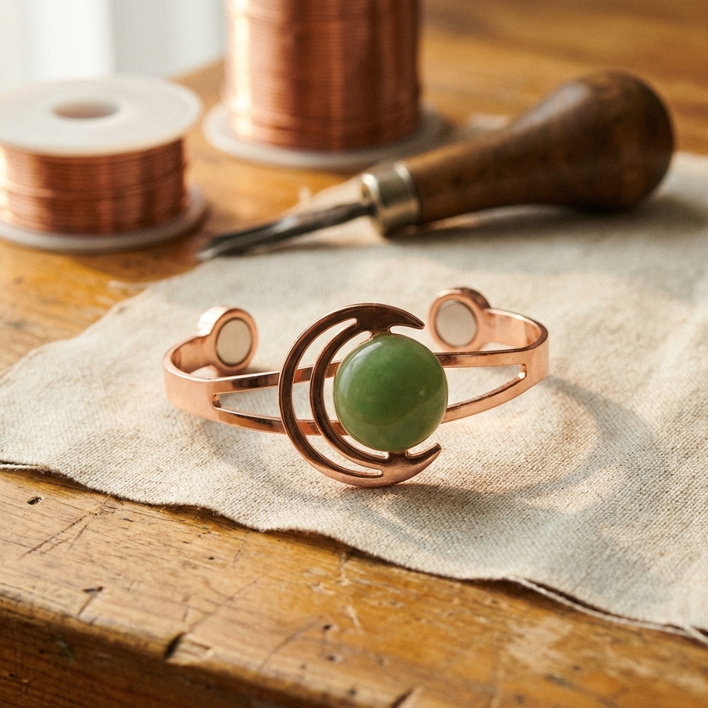 Elsie's Sphere Green Copper Bracelet