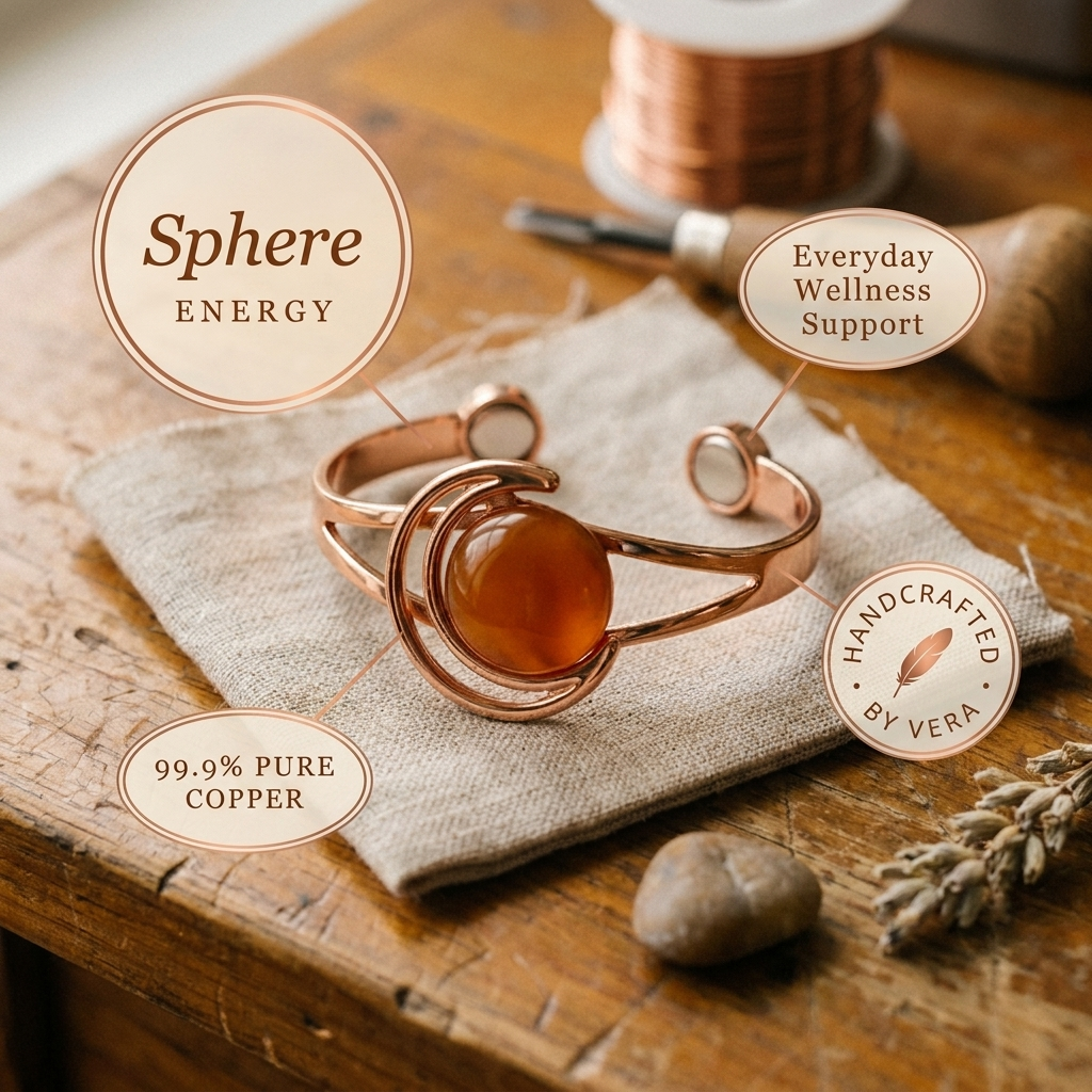 Elsie's Sphere Orange Copper Bracelet