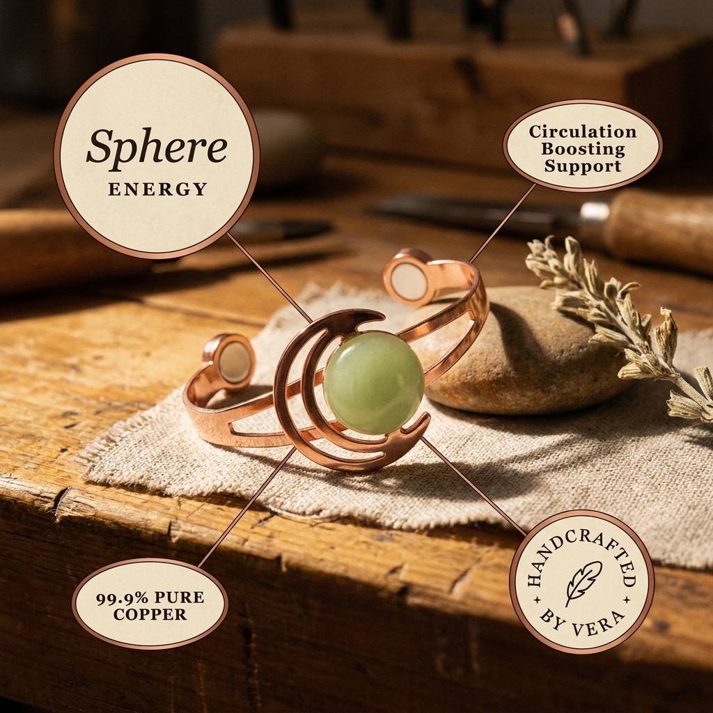 Elsie's Sphere Green Copper Bracelet