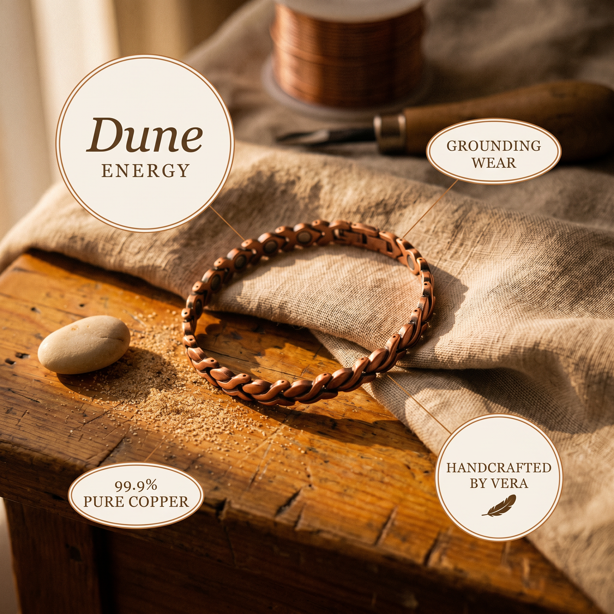 Elsie's Dune Copper Anklet
