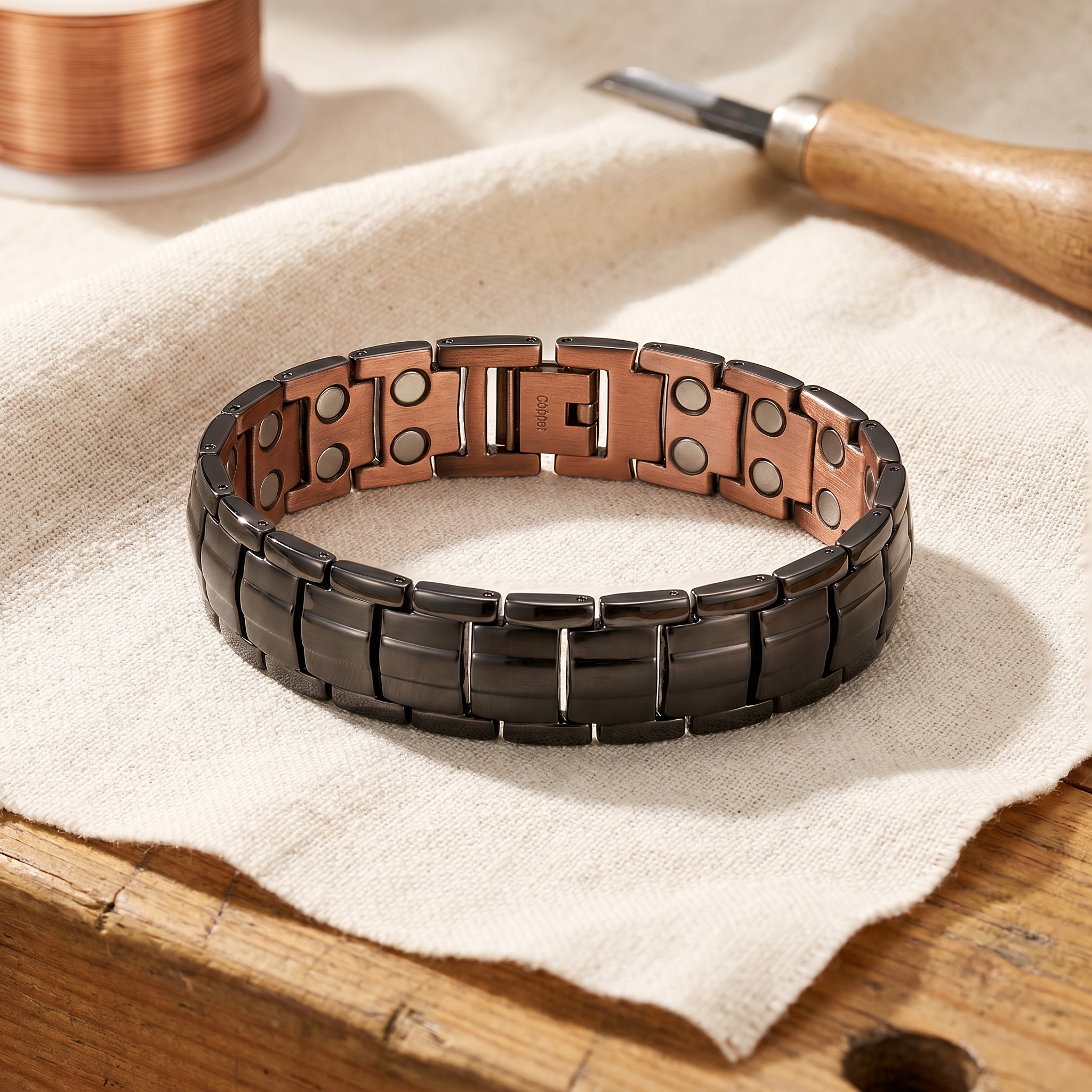 Elsie's Ochre Men's  Copper Bracelet