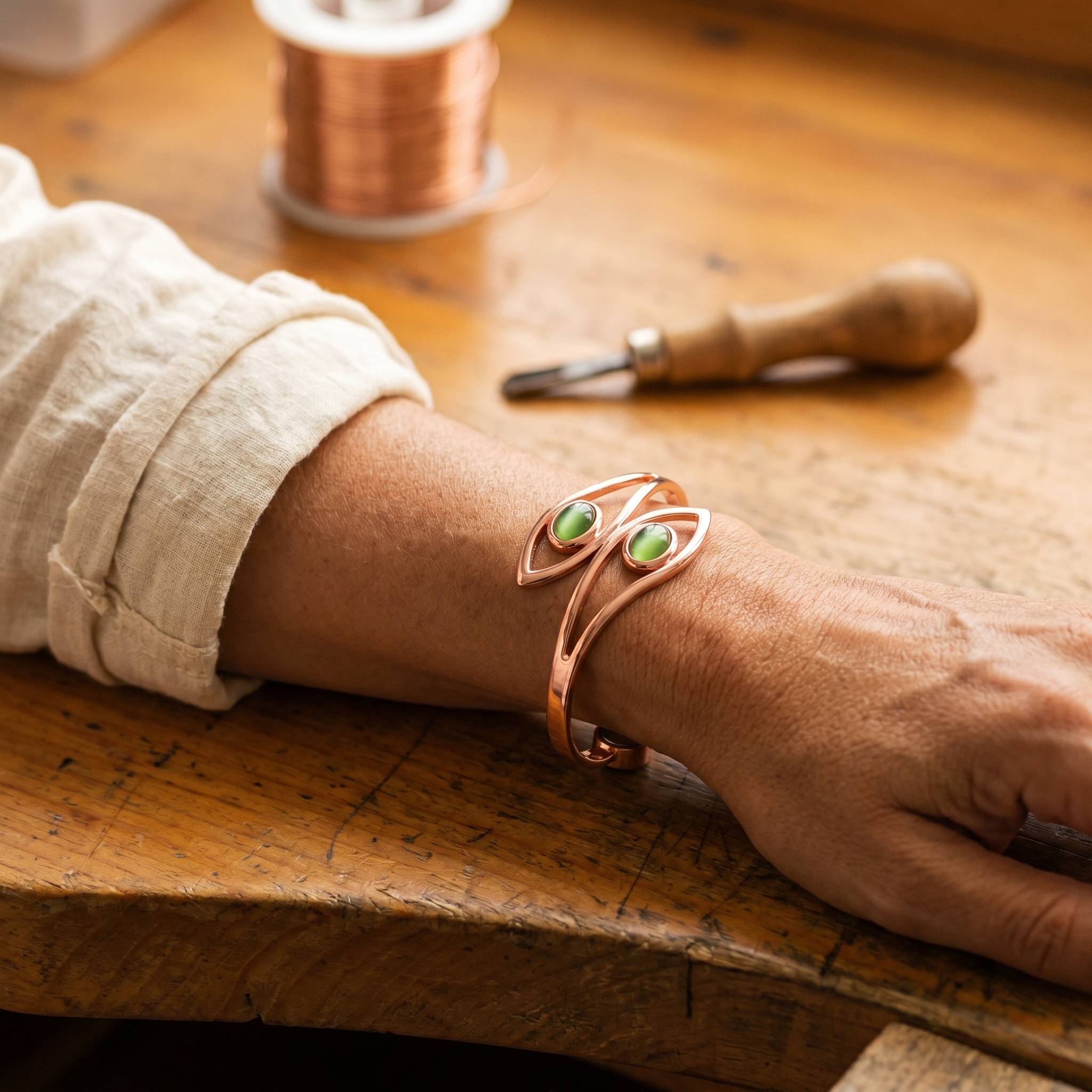 Elsie's Opal Copper Bracelet