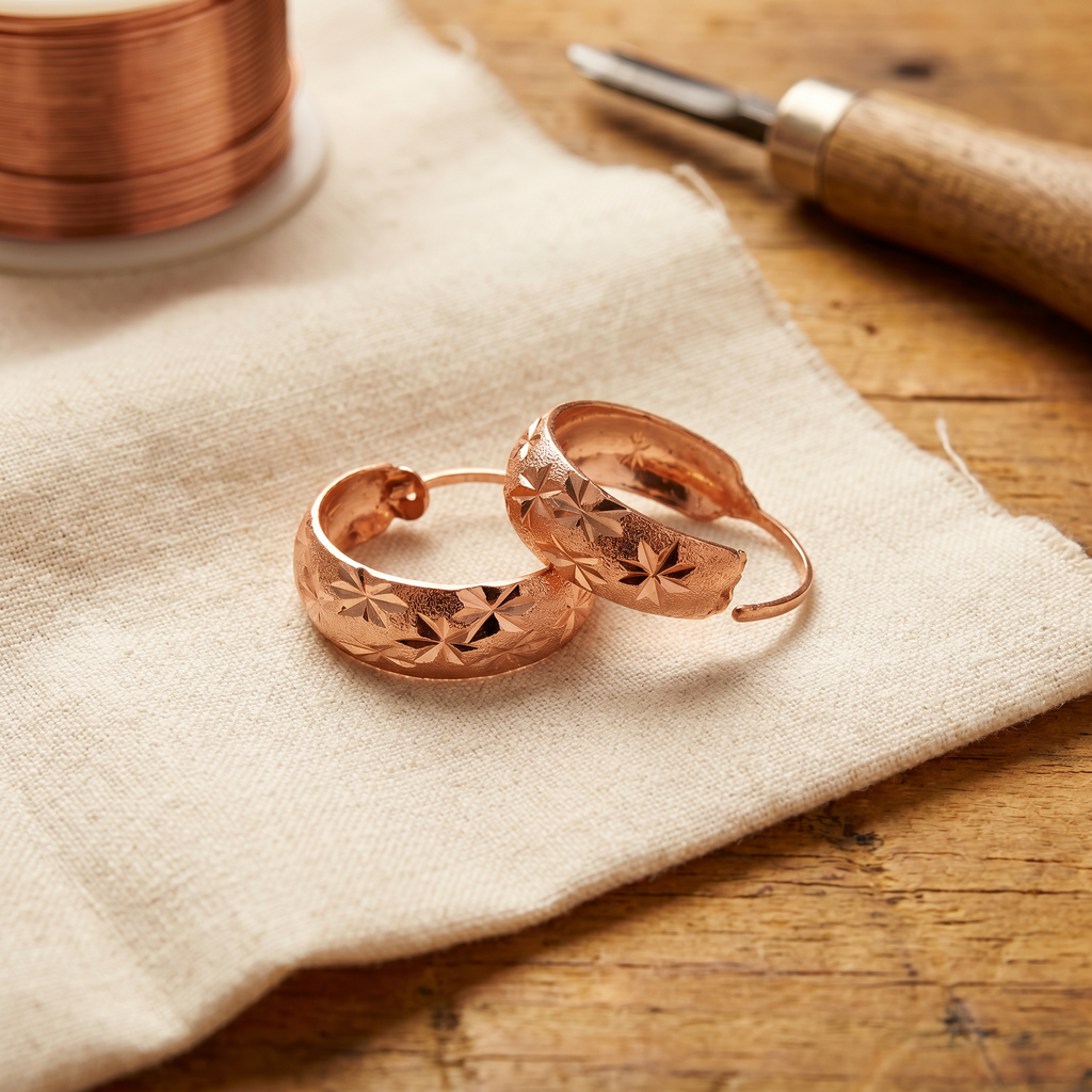 Elsie's Dew Copper Earrings