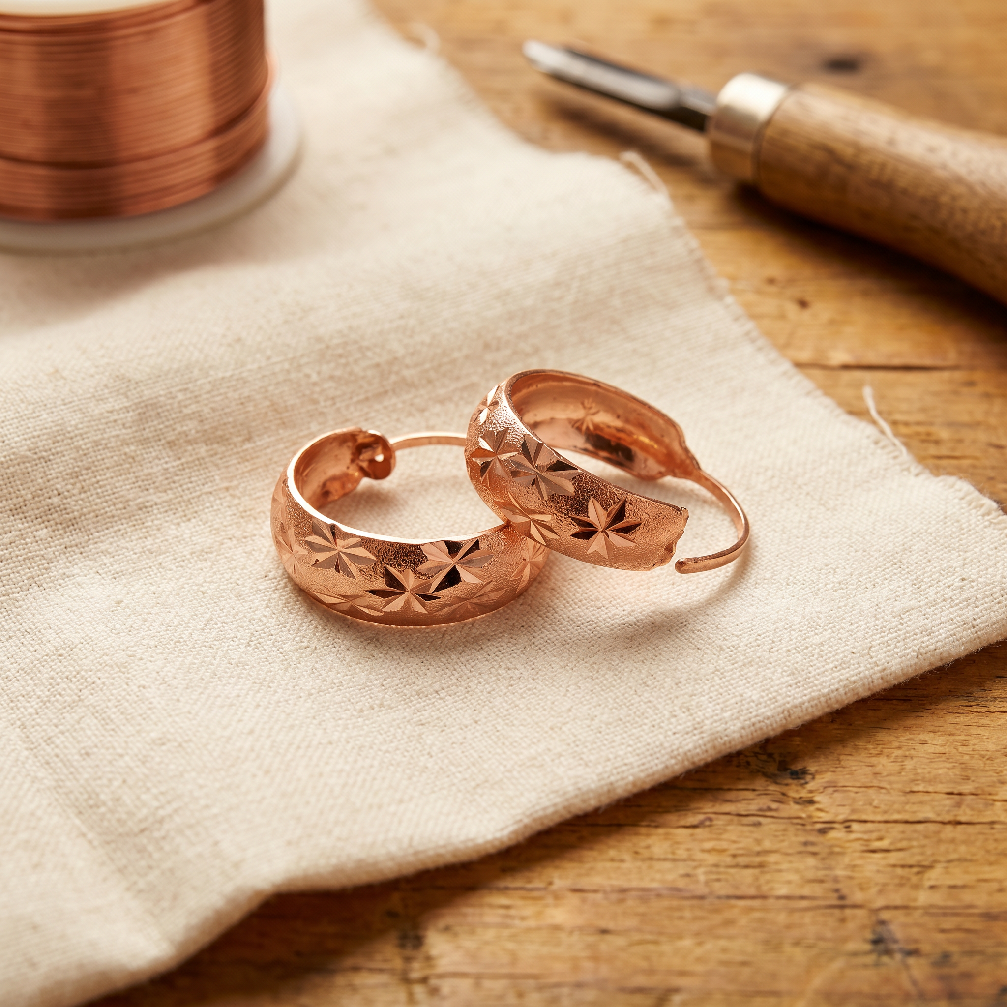 Elsie's Dew Copper Earrings