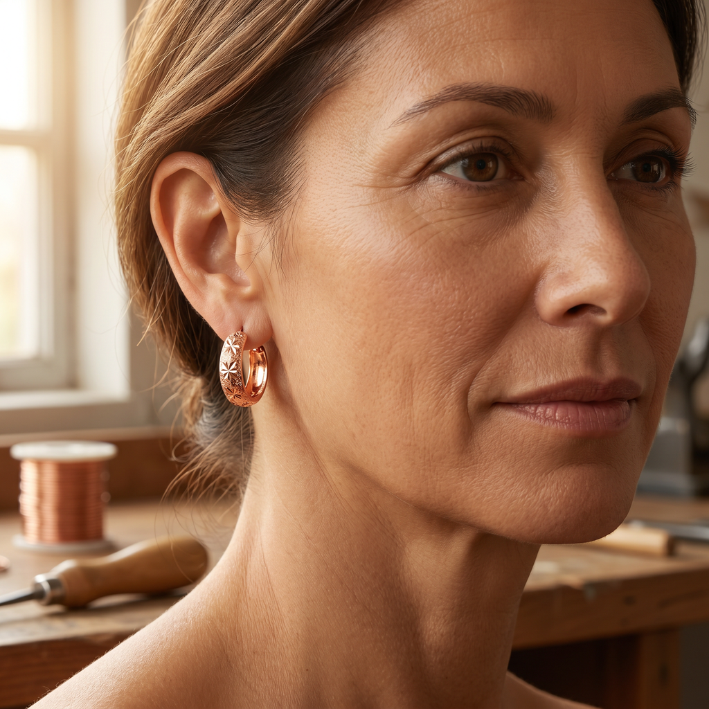 Elsie's Dew Copper Earrings