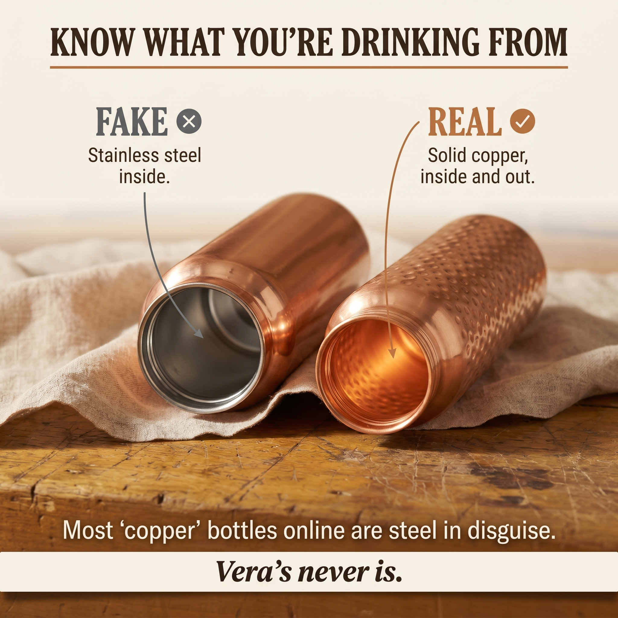 Elsie's Pure Copper Water Bottle