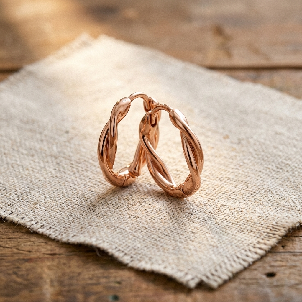 Elsie's Wren Copper Hoop Earrings
