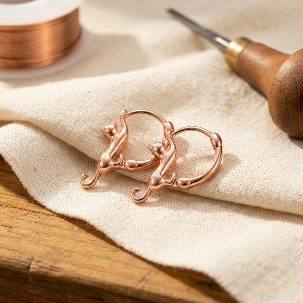 Elsie's Swirl Copper Earrings