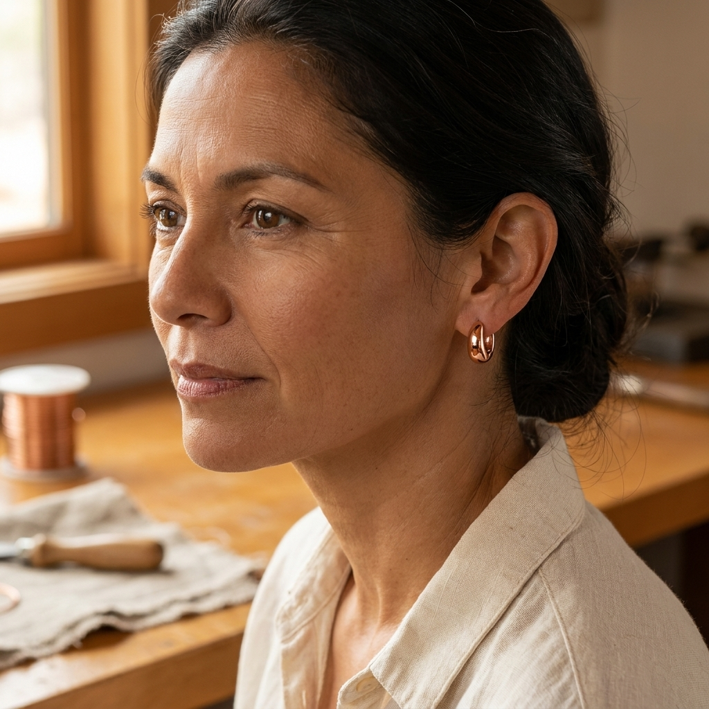 Elsie's Linnet Copper Hoop Earrings